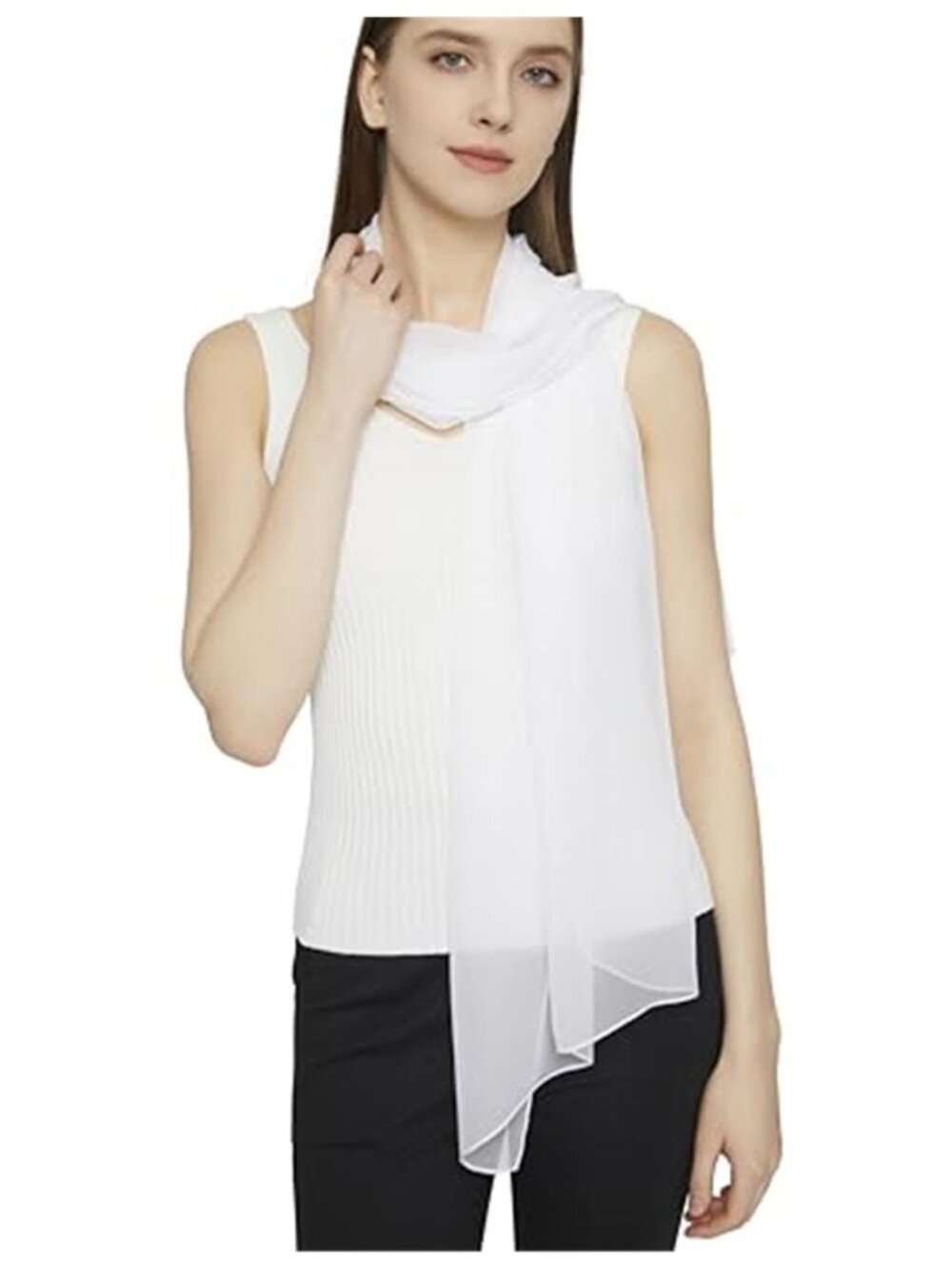 Silk Chiffon Scarf Lightweight Sheer Wrap Shawl Long Fashion Scarves